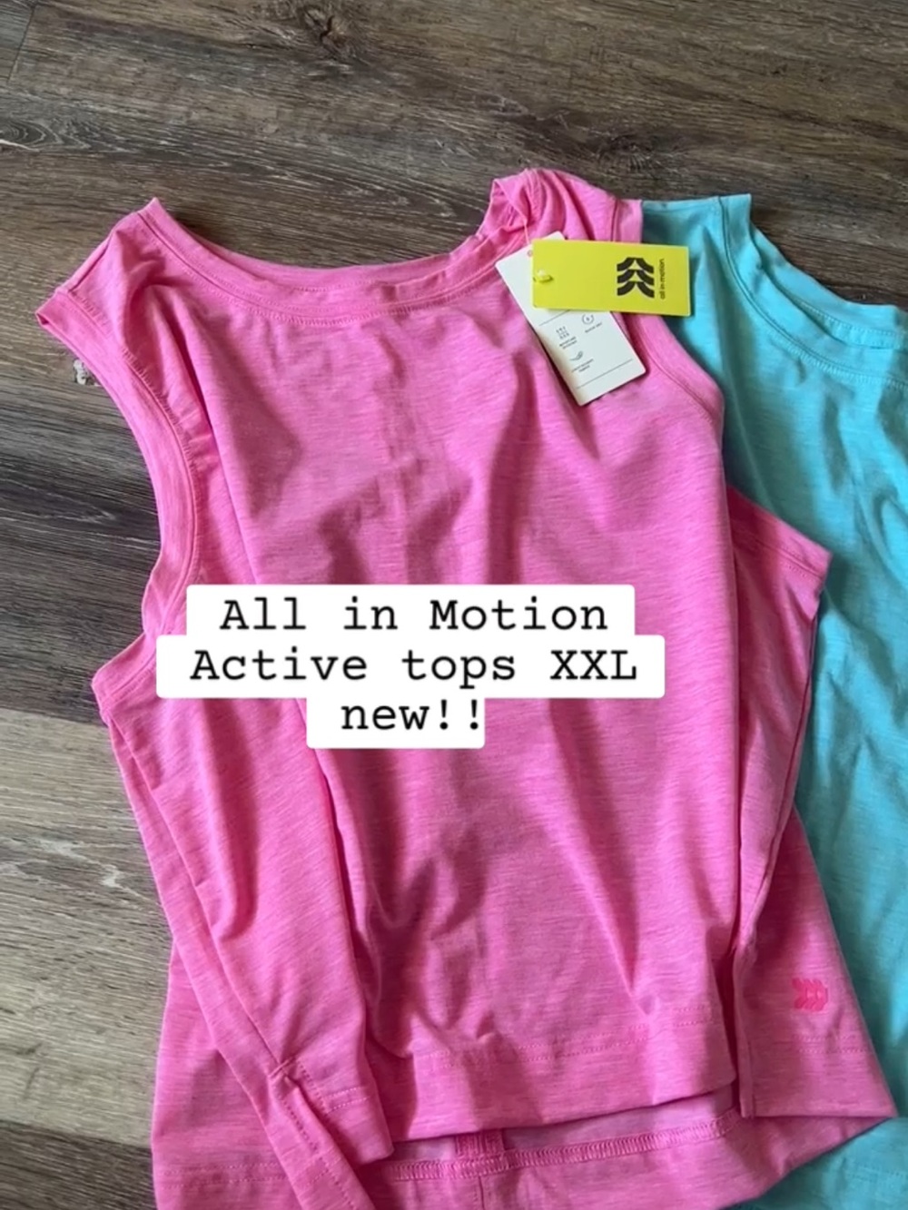 all in motion Tank Top Duo - Bright Pink & Aqua Blue NWT - Picture 2 of 7